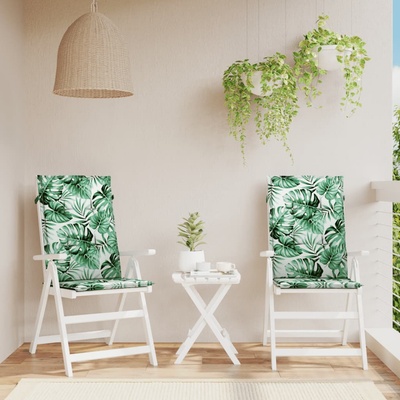 vidaXL Възглавници за столове с висока облегалка 2 бр на листа текстил (361244)