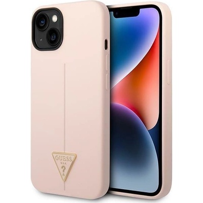 GUESS Кейс Guess GUHCP14MSLTGP за iPhone 14 Plus 6.7", розов / розов, твърд, Silicone Triangle (GUE002319-0)