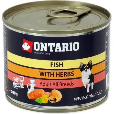 ONTARIO Can Mini MULTI FISH and Salmon Oil - консерва за куче с три вида риба и билки 200 гр, Чехия 214-2021