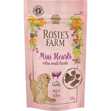 Rosie's Farm Snacks Puppy & Adult "Mini Hearts" s jehněčím výhodné balení 5 x 50 g