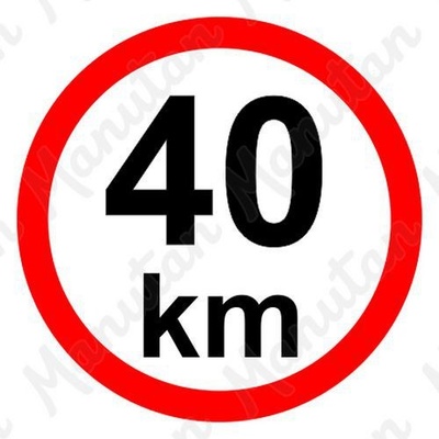 Manutan Omezení rychlosti 40 km/h, samolepka D 150 mm