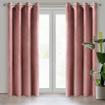 Eurofirany Sametový závěs 140x250 cm tmavě růžový na kovové kroužky ROSA Design 91