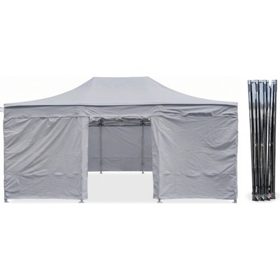 TENTino Nožnicový párty stan 4x6 m / 8 nôh STEEL HEXAGON 5A - ŠEDÁ
