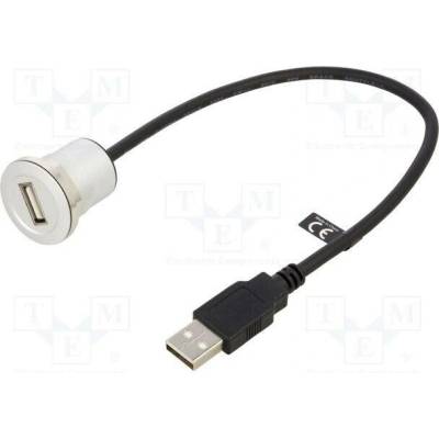 Delock 88181 USB 2.0 USB A zásuvka USB A vidlice 0,3m černý