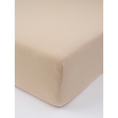 MKLuzkoviny.cz Jersey prostěradlo s elastanem Deluxe béžové 220x200