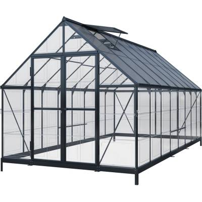 CoverTech Поликарбонатна градинска оранжерия Aurora 2, 4 x 3, 6 м CoverTech черна (CT125)