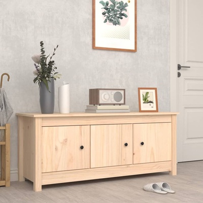 vidaXL Шкаф за обувки, 110x38x45, 5 см, бор масив (814599)