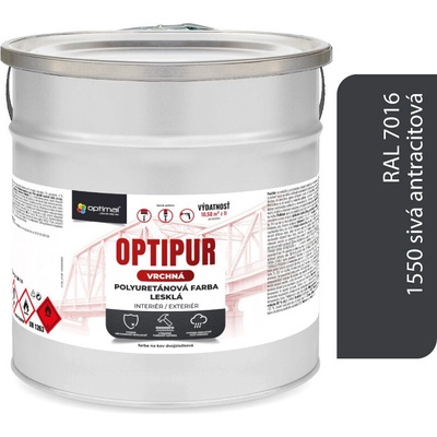 Optimal U2081 OPTIPUR vrchná polyuretánová farba lesklá 2 l RAL7016