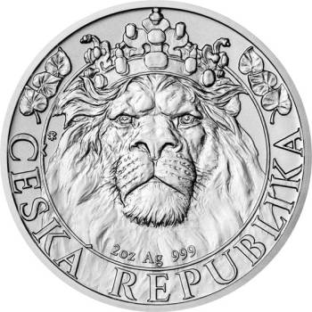 Česká mincovna Stříbrná dvouuncová mince Český lev stand 62,2 g