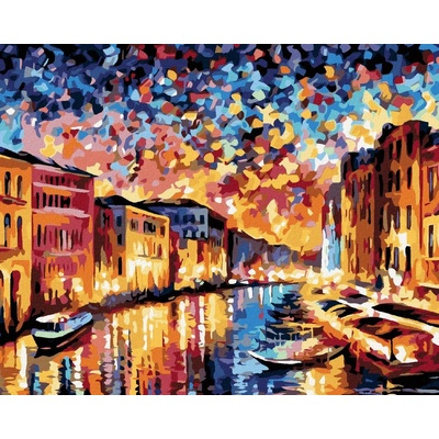 zuty Malování podle čísel Plavba benátkami 100 x 80 cm bez rámu a bez vypnutí plátna 8596530005865