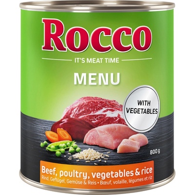 Rocco Menu Hovězí drůbeží zelenina & rýže 24 x 800 g