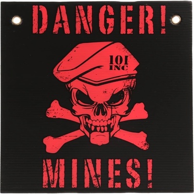 101INC Cedule plastová DANGER! MINES! ČERNO/ČERVENÁ