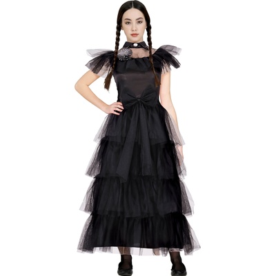 Fiestas Guirca Момичешки костюм черна рокля Wednesday Размер - деца: 165 см