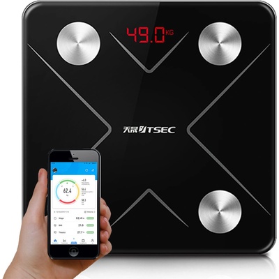 Verk Koupelnová LCD analytická váha s bluetooth, skleněná