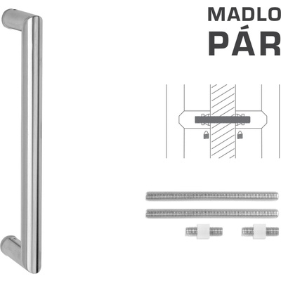 MPkovania FT - MADLO kód K02 Ø 25 mm UN pár Rozteč madla: 1200 mm, Rozmer profilu madla: Ø 25 mm, Dĺžka: 1225 mm