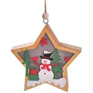 Eaglemoss Collections Wooden Christmas Lamp Snowman - Star