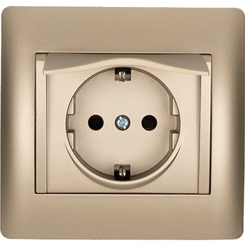 ELMARK Rhyme КОНТАКТ ШУКО С КАПАК ШАМПАНСКО МЕТАЛИК (11212c)