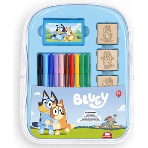 Multiprint Творческа раница Bluey с 10 миещи се флумастера, 4 печата и 30 стикера