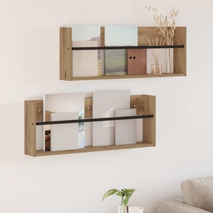 vidaXL Етажерка за списания с рафт 2 бр. Дъб 80 x 12 x 30 см (890815)
