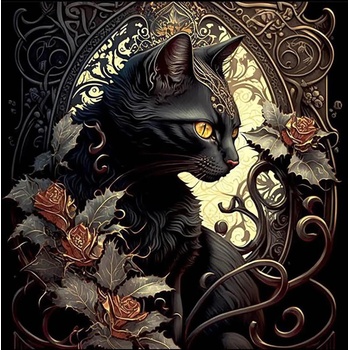 Norimpex - Puzzle Diamant painting: Gothic cat 30x40cm - 1 - 39 piese