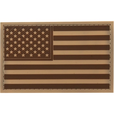Gumená nášivka 101 Inc vlajka USA - desert