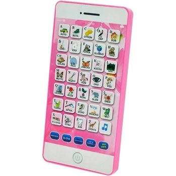 Mikro Trading Vzdelávaci telefón ružový česky hovoriaci na batérie v krabičke