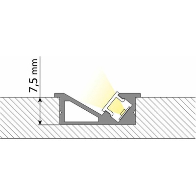 ML-761.319.74.2 Vestavný hliníkový profil VE černý 24x10mm, včetně černého difuzoru, 2m
