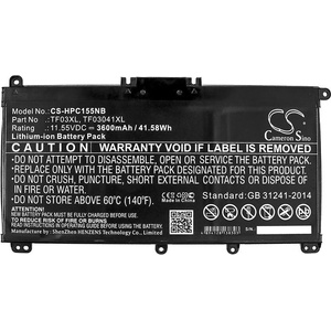 Cameron Sino Батерия за лаптоп HP 14-bp002TU, PAVILION 15-CC709TX, Pavilion 15-CC007NT, TF03XL TPN-Q188 LiiON 11.55V 3600 mAh CAMERON SINO (CS-HPC155NB) - pcbuild