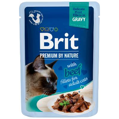 Brit Premium Cat Delicate Fillets in Gravy Beef 85 g