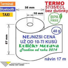 Termo kotouček 57/35/10 BPA 17m bez dutinky (57/35/ECL, 57mm x 17m) Množství: 100 ks kotoučků v kartonu