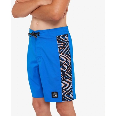 Decathlon Dětské surfařské kraťasy 900 Checklines modrá ORANŽOVÁ