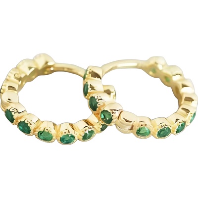 LUNICA Dětské stříbrné kroužky EMERALD GOLD 1026