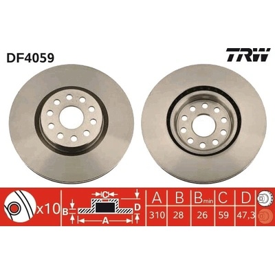 Brzdový kotúč TRW DF4059