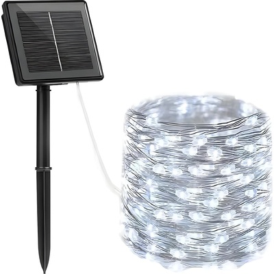 HARAHU Led светлини със соларен панел - 20м (200 led крушки) - Бяла kp36360 (36360)
