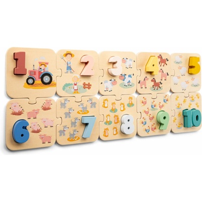 New Classic Toys Puzzle učíme sa číslice farma