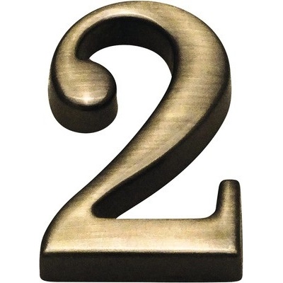 Domové číslo "2" bronz česaný 10 cm
