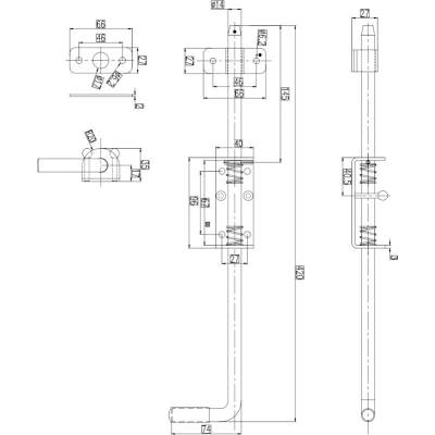 Černá zástrč pro vrata a brány 220 a 420mm Varianta: 2. 420mm / 14mm