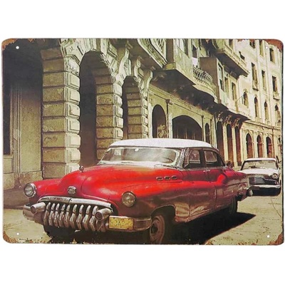 Plechová retro tabuľa Cuba 30x20 cm