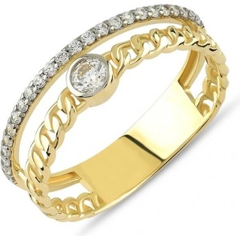 Lillian Vassago Zlatý prsteň s dvojitým efektom LLV85 GR020