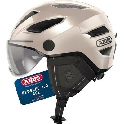 ABUS City Helmet Pedelec 2.0 ACE - Cyklistická helma se zadním světlem, clonou, pláštěnkou a