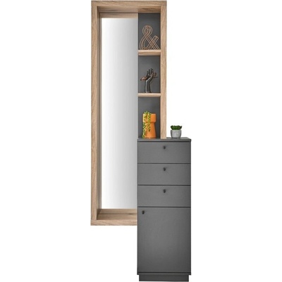 Sconto Predsieňová zostava FRAME 2 dub viking/antracitová