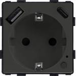 ELMARK Element zigbee К-Т ШУКО 16А МОН + usb, ЧЕРЕН (195zbgsumt/bl)