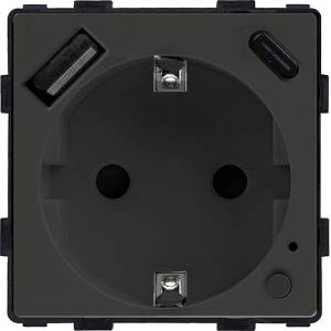 ELMARK Element zigbee К-Т ШУКО 16А МОН + usb, ЧЕРЕН (195zbgsumt/bl)
