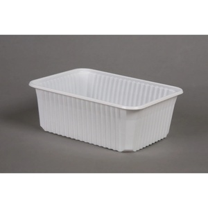  Varia food storage box, plastic, square, microwaveable, 1 l, 50 pcs, white 1020030150