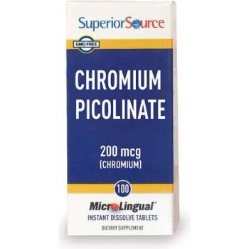Superior Source Хром (пиколинат) - баланс на кръвната захар, 200 mg х100 сублингвални таблетки (90060 SS)