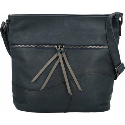 Stylová dámská koženková crossbody kabelka Herta tmavě modrá