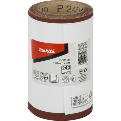 MAKITA P-38168 Brúsny papier K-240 / 120mm - rolka 5m (na kov, drevo ) - MAKITA P-38168