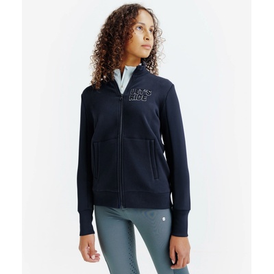 FOUGANZA Dětská jezdecká mikina na zip 500 MODRÁ – Zboží Mobilmania