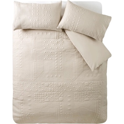 Catherine Lansfield Бежово единично спално бельо 135x200 cm Folkstone Geo - Catherine Lansfield (BD/59818/W/SQS/NT)
