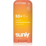 ATTITUDE Sunly Tropical Coco минерален защитен крем за лице и тяло в стик SPF 50+ 60 гр